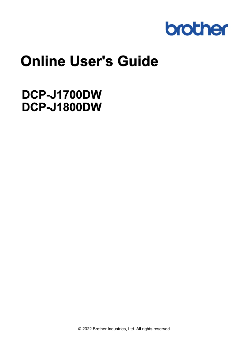 Page 1 de la notice Manuel utilisateur Brother DCP-J1800W