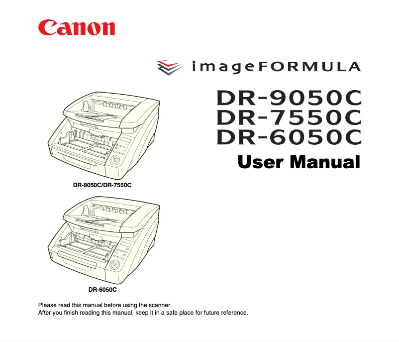 Page 1 de la notice Manuel utilisateur Canon imageFORMULA DR-6050C