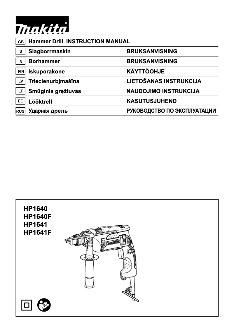 Page 1 de la notice Manuel utilisateur Makita HP1641FJ