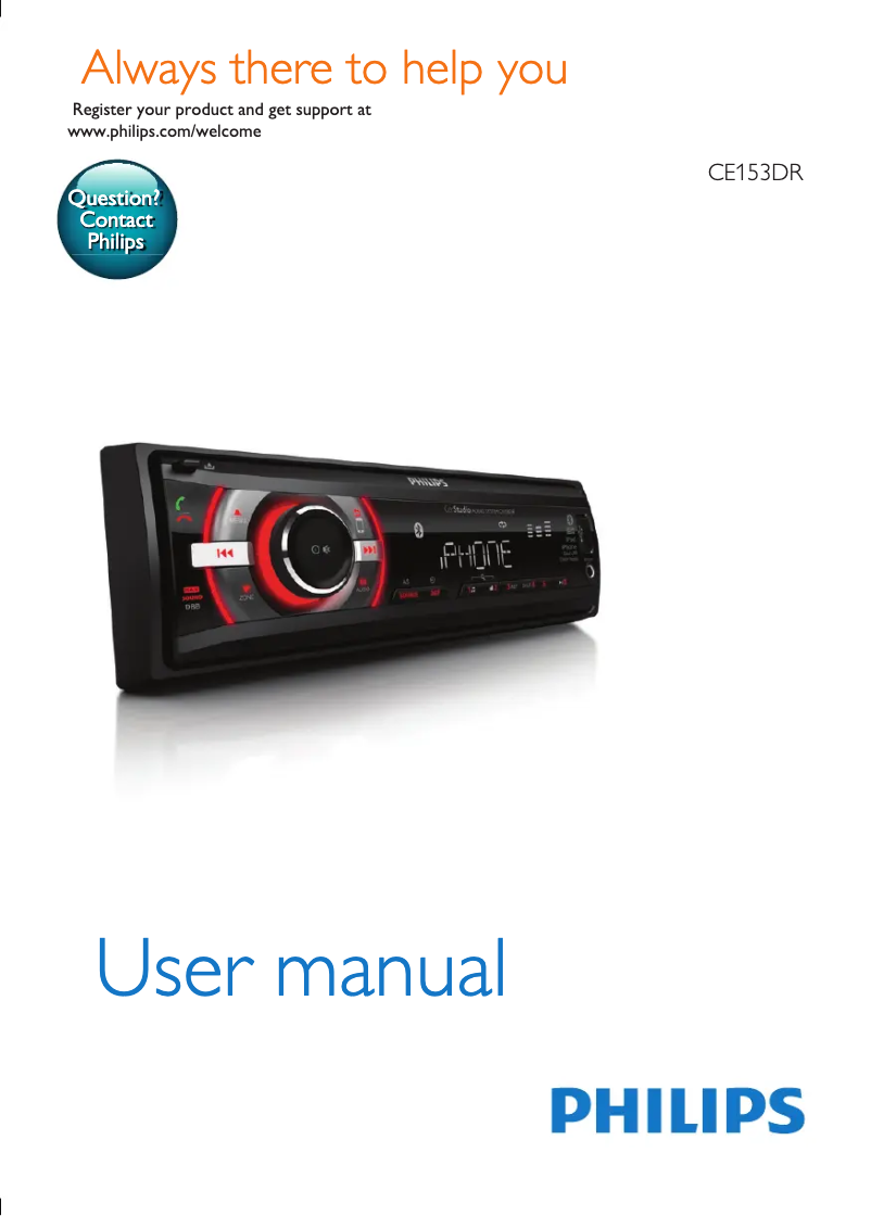 Page n°1 - Manuel utilisateur Philips CarStudio CE153DR