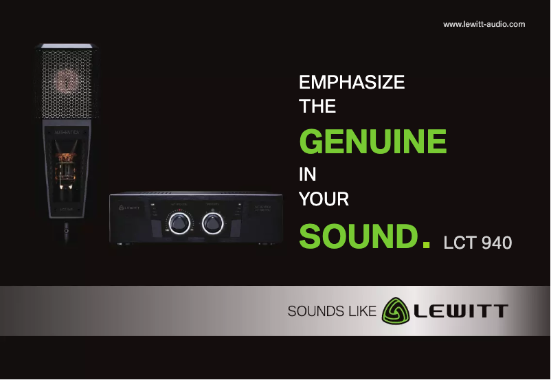Page 1 de la notice Manuel utilisateur Lewitt Authentica LCT 940