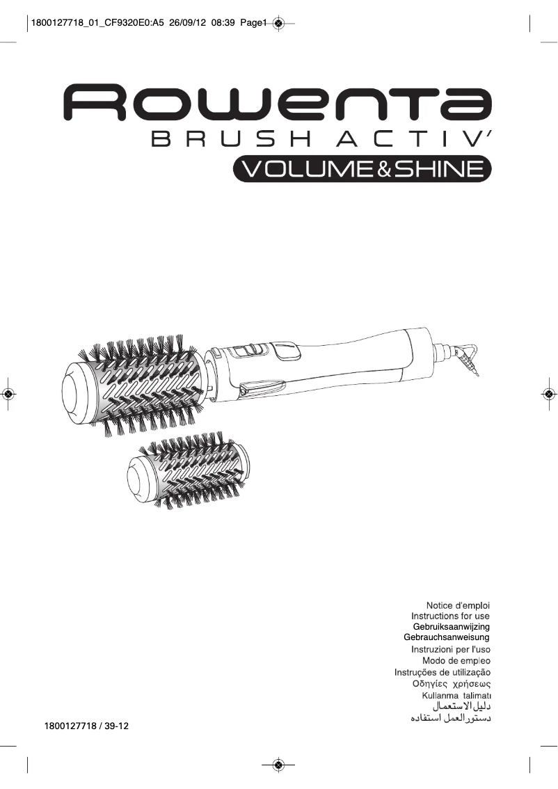 Imagen de la primera página del manual del dispositivo CF9320 Brush Activ