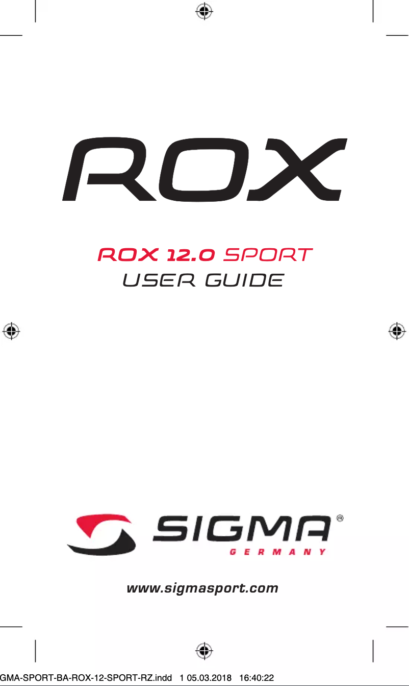 Image de la première page du manuel de l'appareil ROX 12.0 Sport
