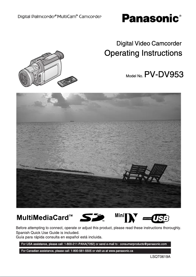 Page 1 de la notice Manuel utilisateur Panasonic PV-DV953