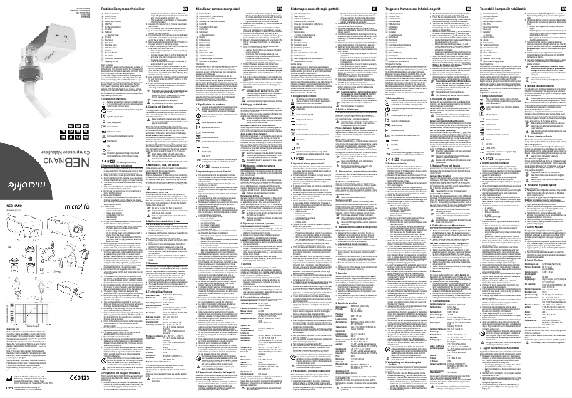 Page 1 de la notice Manuel utilisateur Microlife NEB NANO