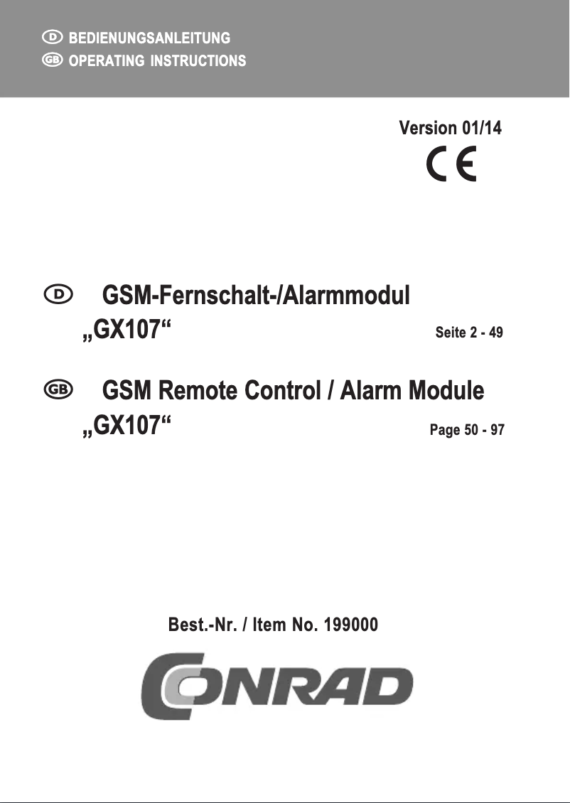 Image de la première page du manuel de l'appareil GX107
