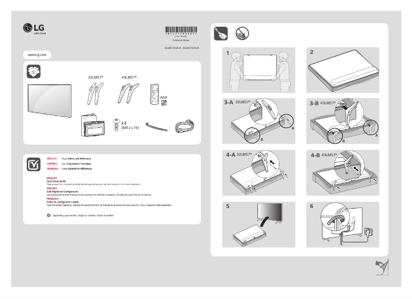 Page 1 de la notice Manuel utilisateur LG 32LM572CBUA