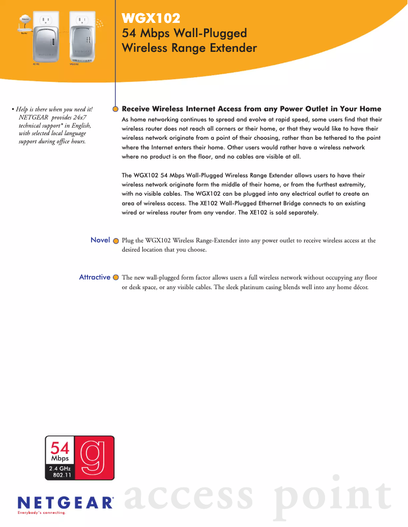 Image de la première page du manuel de l'appareil WGX102