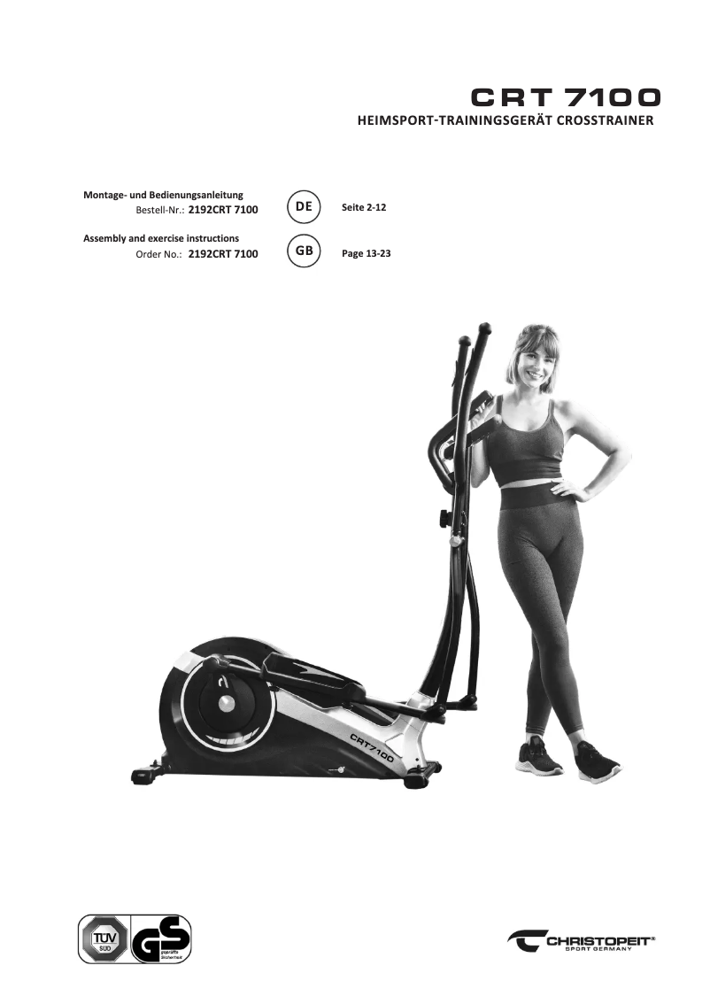 Page 1 de la notice Manuel utilisateur Christopeit CRT 7100
