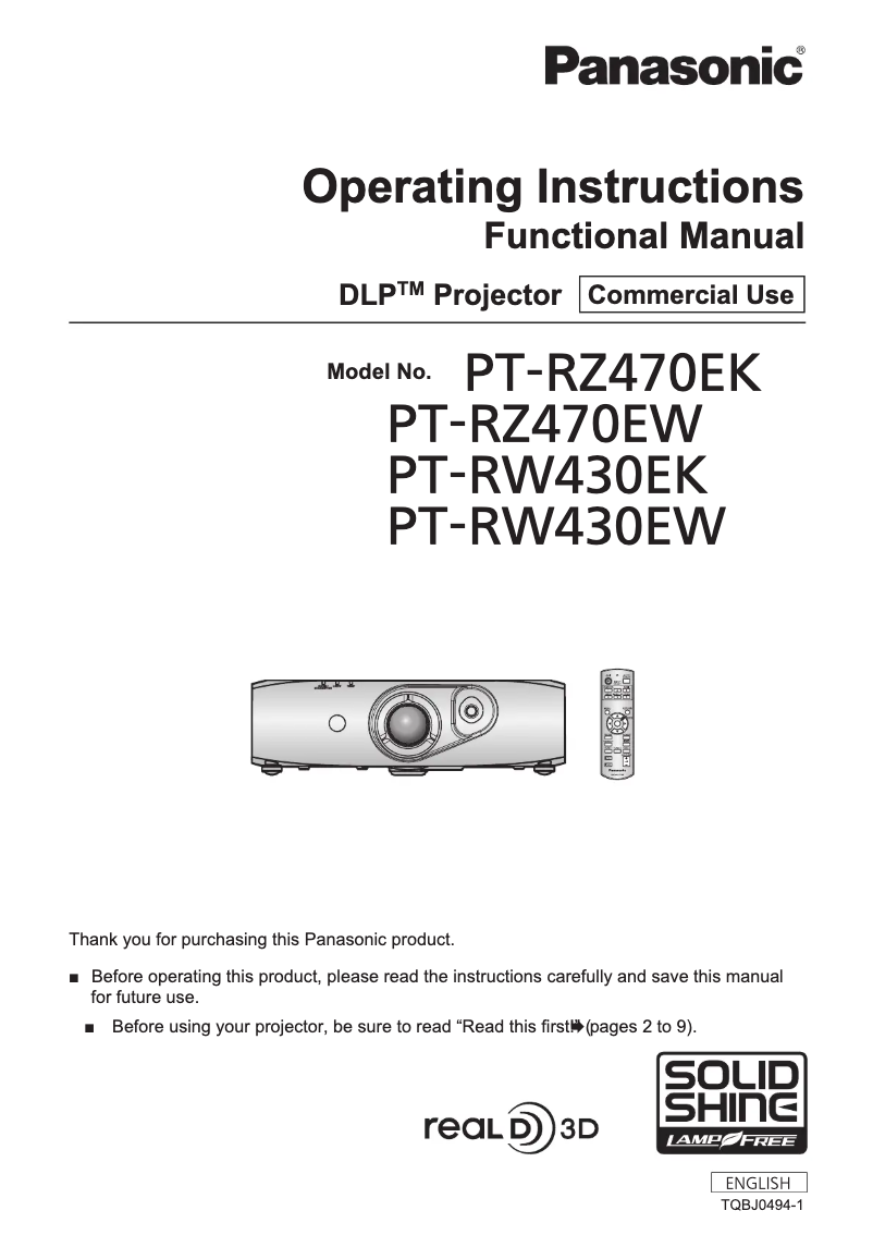 Imagen de la primera página del manual del dispositivo PT-RZ470EJ