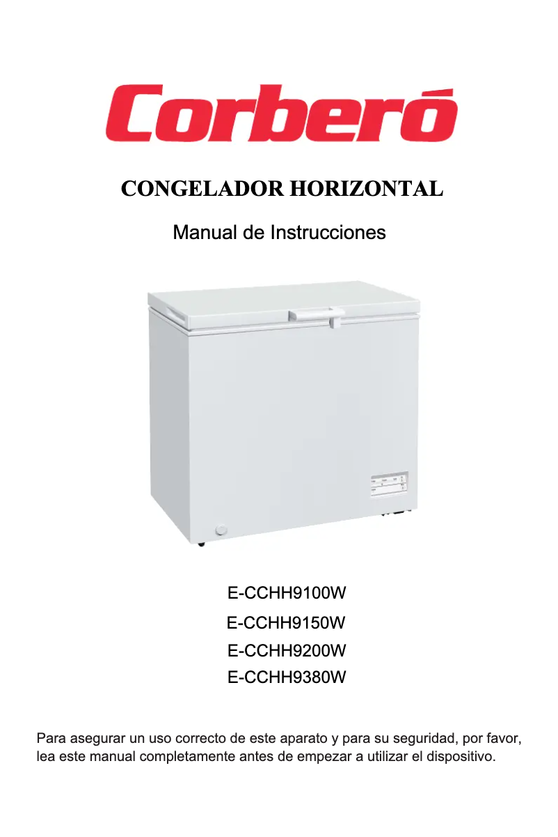 Page 1 de la notice Manuel utilisateur Corbero E-CCHH9150W