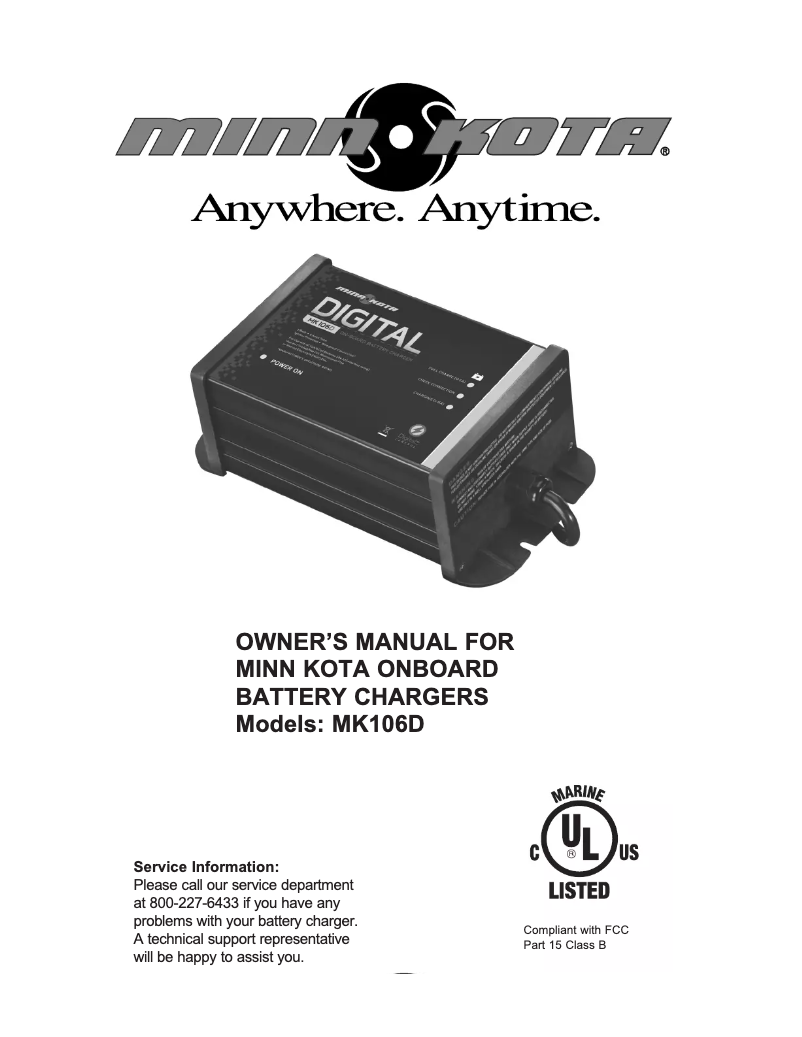 Image de la première page du manuel de l'appareil MK 106D