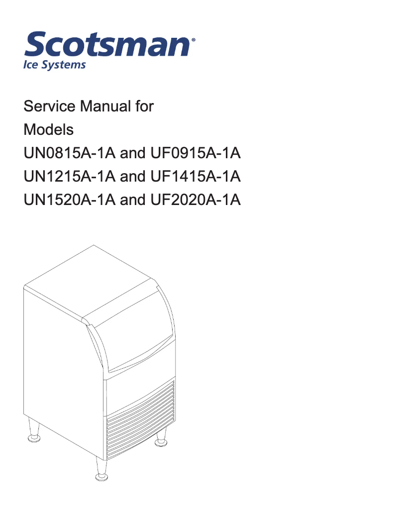 Page n°1 - Manuel utilisateur Scotsman UF0915A-1