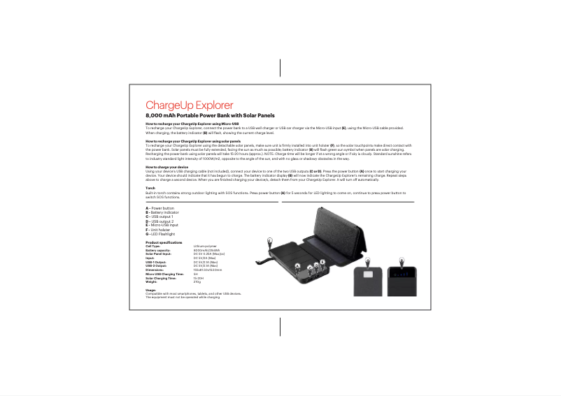 Imagen de la primera página del manual del dispositivo ChargeUp Explorer