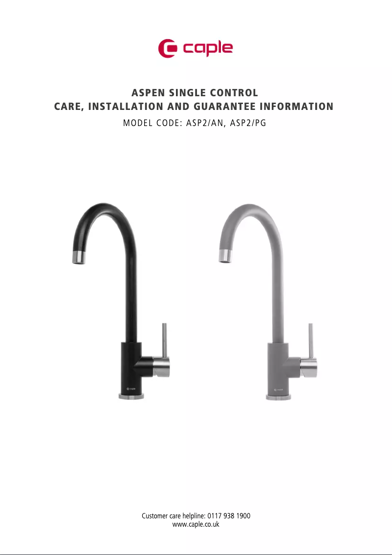 Image de la première page du manuel de l'appareil ASP2/PG