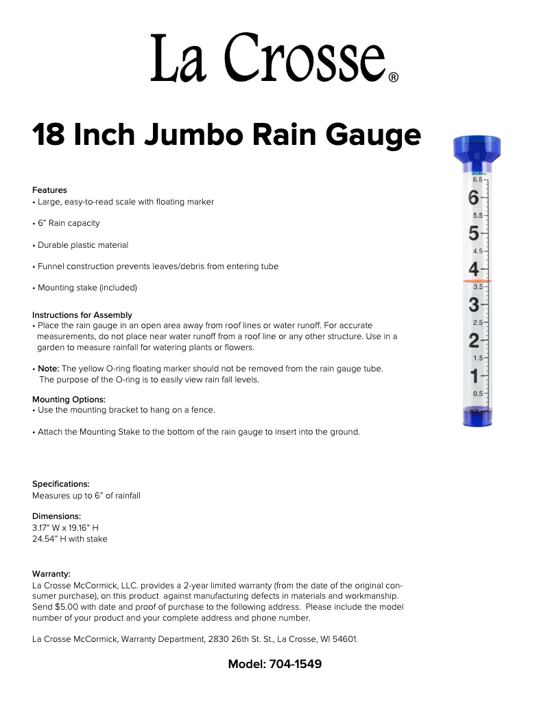Page 1 de la notice Manuel utilisateur La Crosse Technology 704-1549