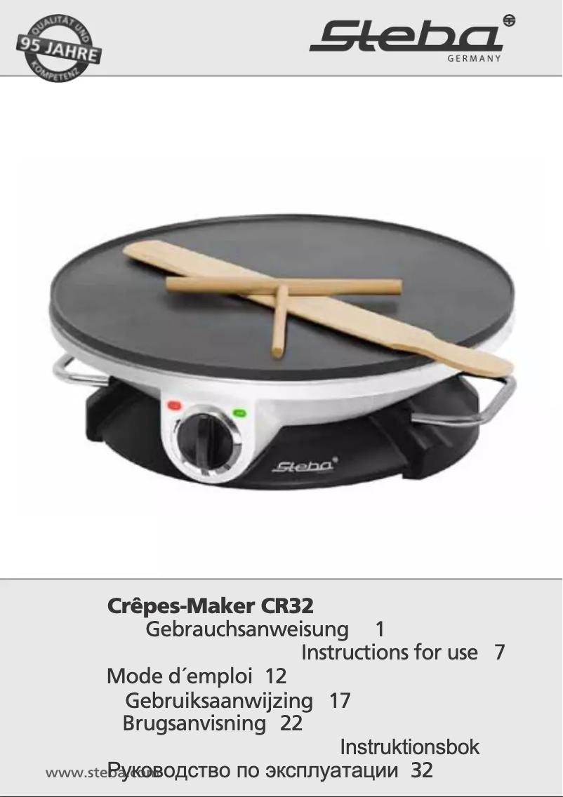 Page 1 de la notice Manuel utilisateur Steba CR32