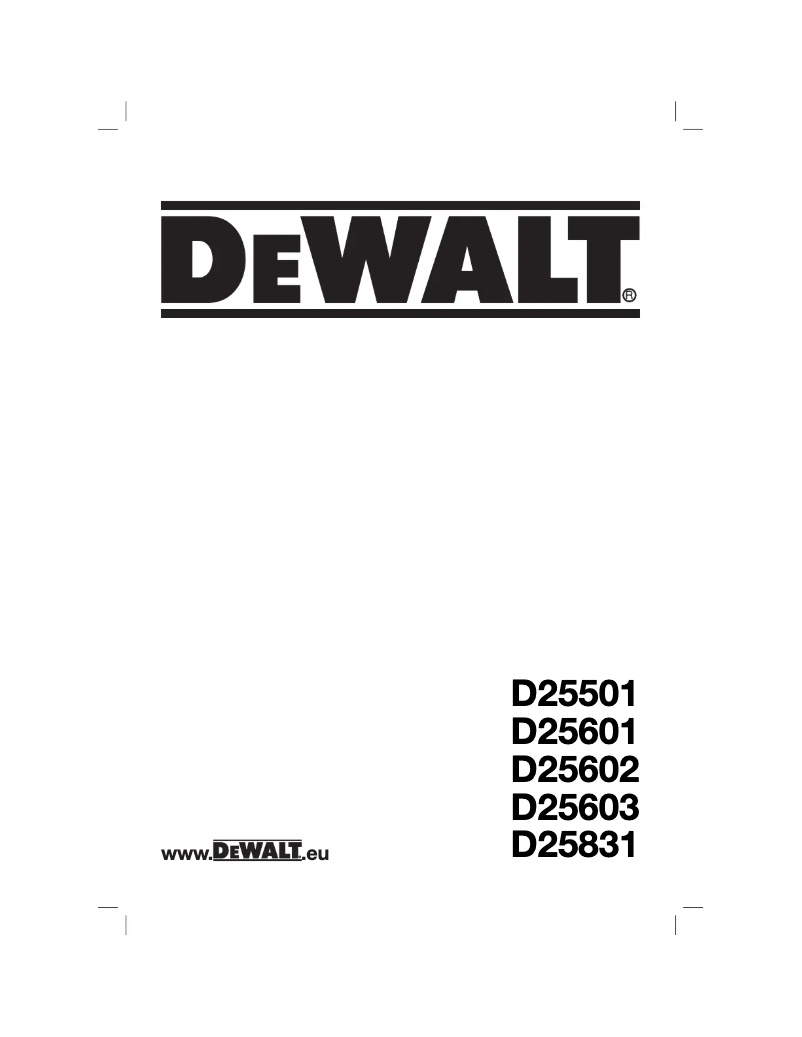 Page n°1 - Manuel utilisateur DeWalt D25831K
