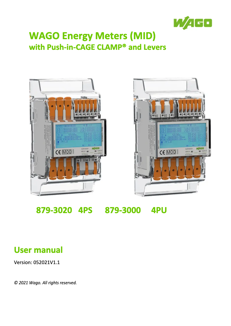 Page 1 de la notice Manuel utilisateur Wago 879-3020 4PS