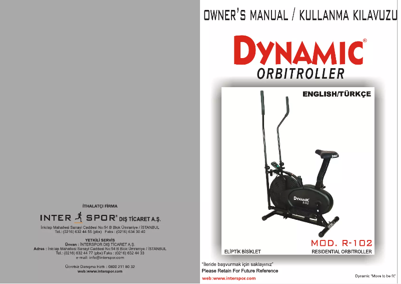 Page n°1 - Manuel utilisateur Dynamic R-102