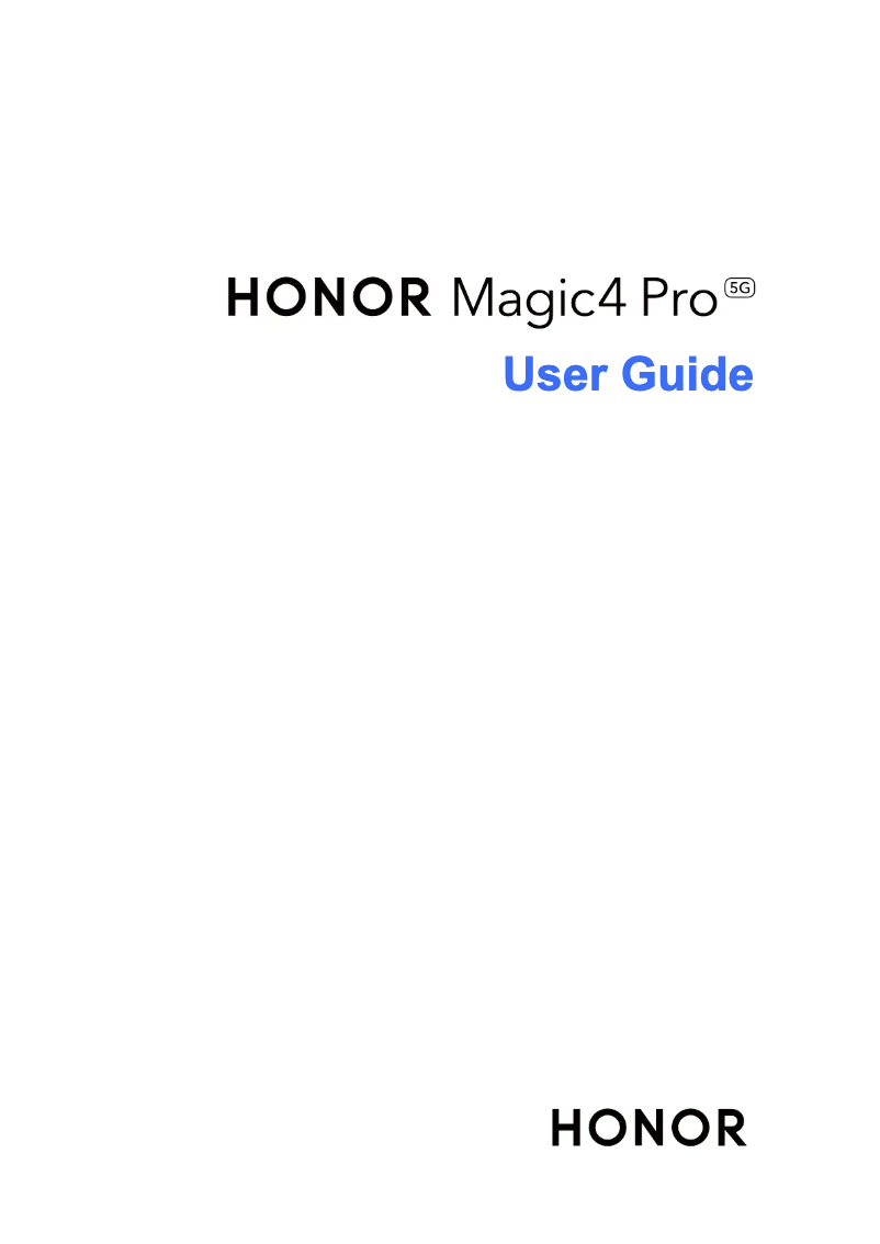 Page n°1 - Manuel utilisateur Honor Magic 4