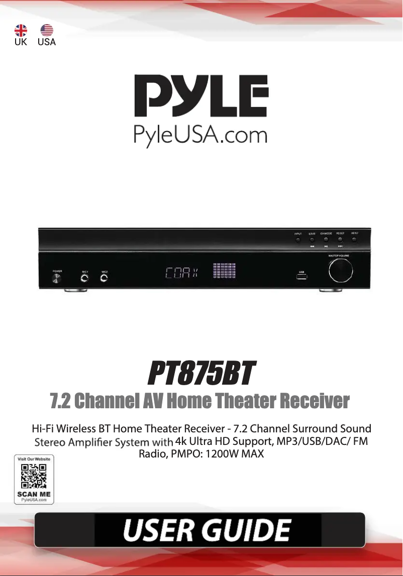 Page n°1 - Manuel utilisateur Pyle PT875BT