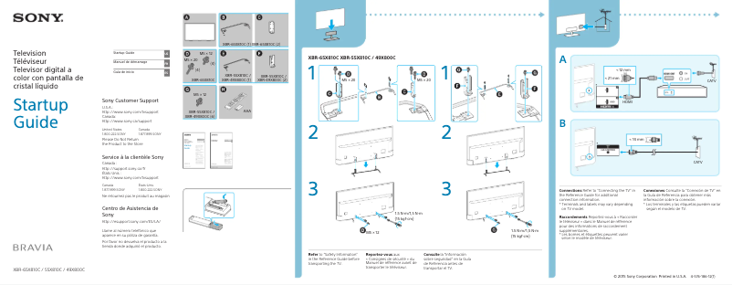 Page n°1 - Guide d'installation Sony Bravia XBR-49X800C