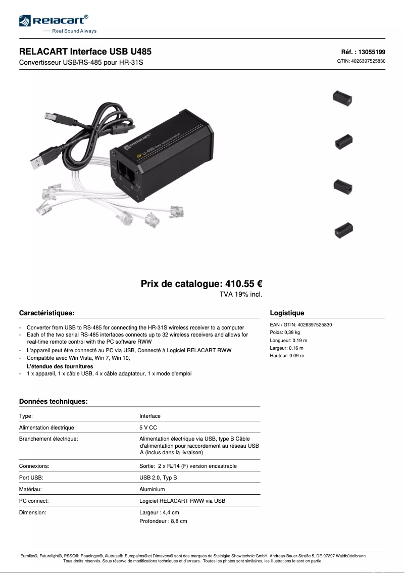 Image de la première page du manuel de l'appareil U485