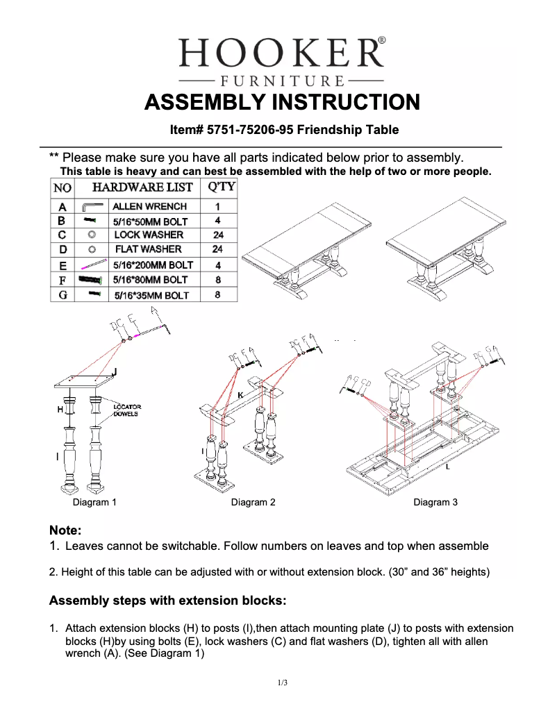 Page 1 de la notice Manuel utilisateur Hooker 5751-75206-95