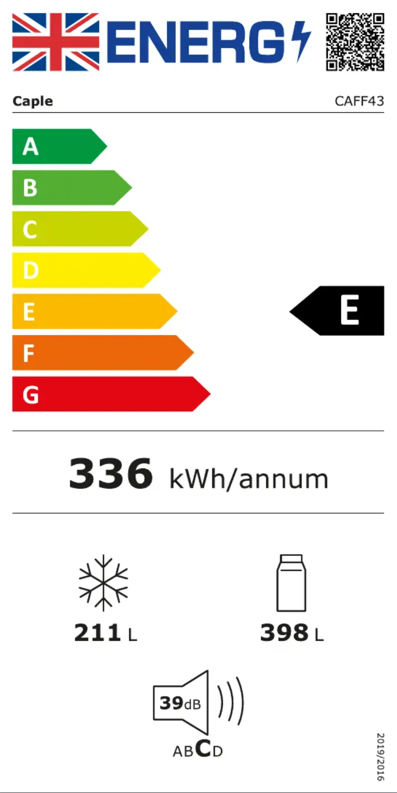 Page n°1 - Label énergétique Caple CAFF43