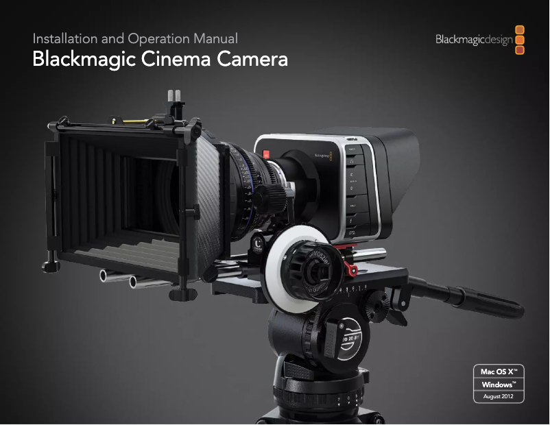 Page 1 of the manual User Manual Blackmagic Design Cinema Camera EF