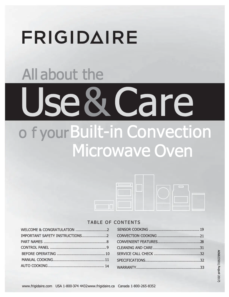 Page n°1 - Manuel d'utilisation et d'entretien Frigidaire FPMO3077TF