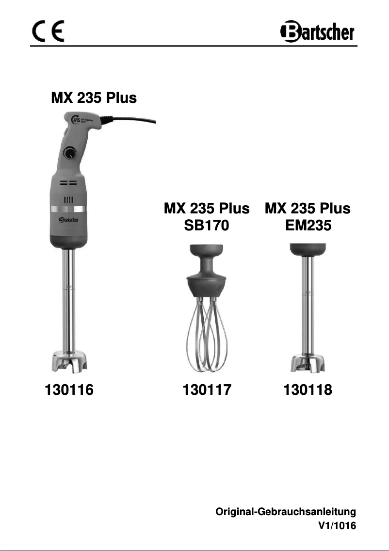 Página 1 del manual Manual de usuario Bartscher EM235