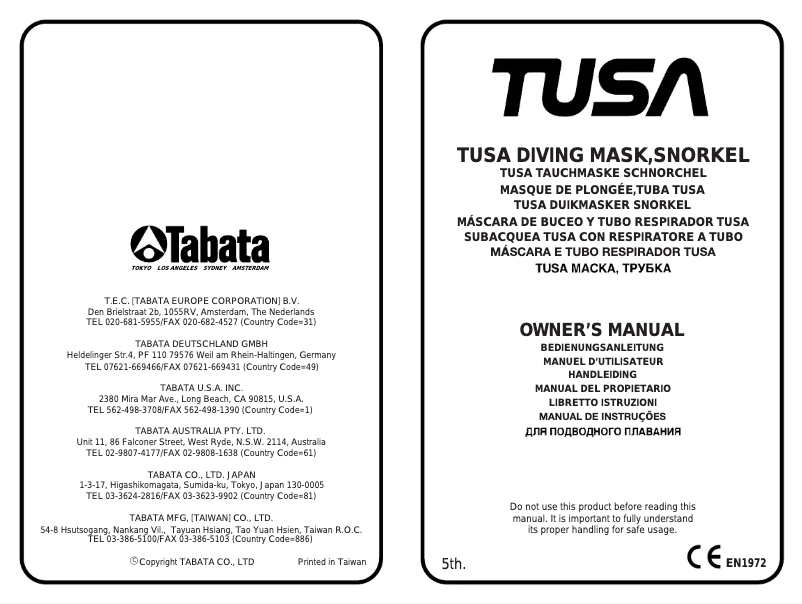 Page 1 de la notice Manuel utilisateur Tusa Freedom Ceos M-212