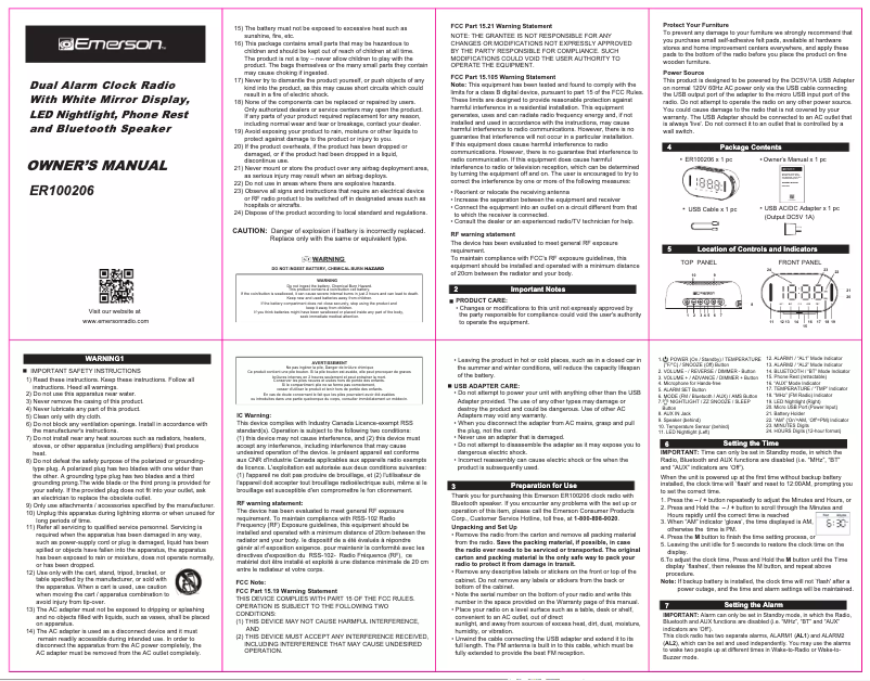 Image de la première page du manuel de l'appareil ER100206