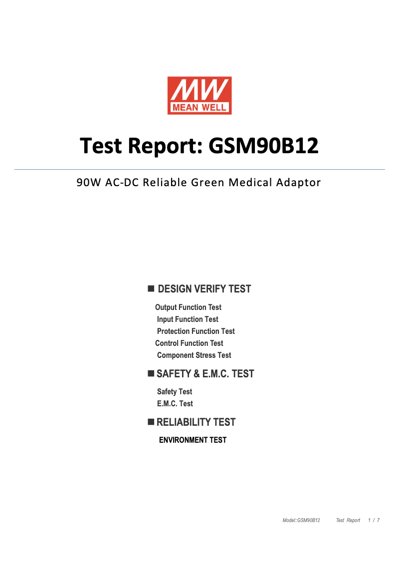 Page n°1 - Fiche technique Mean Well GSM90B12-P1M