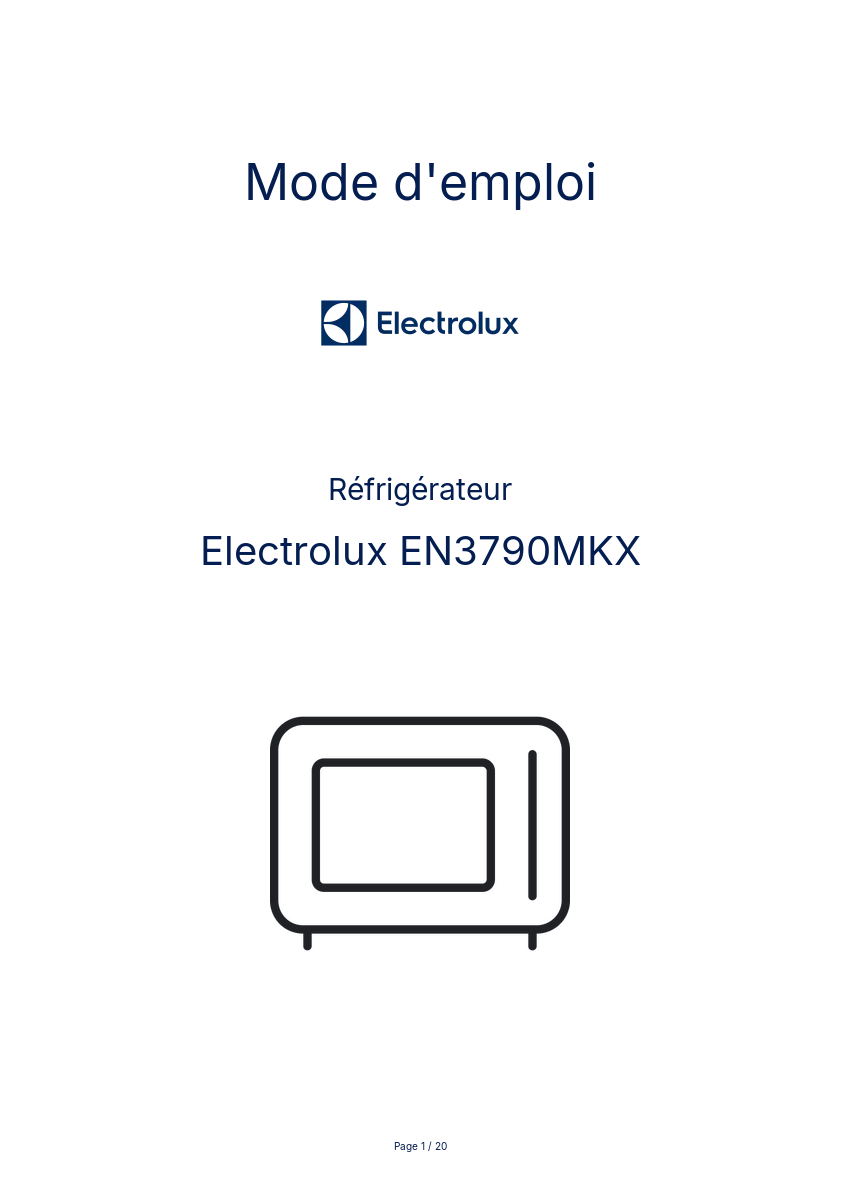 Page n°1 - Mode d'emploi Electrolux EN3790MKX