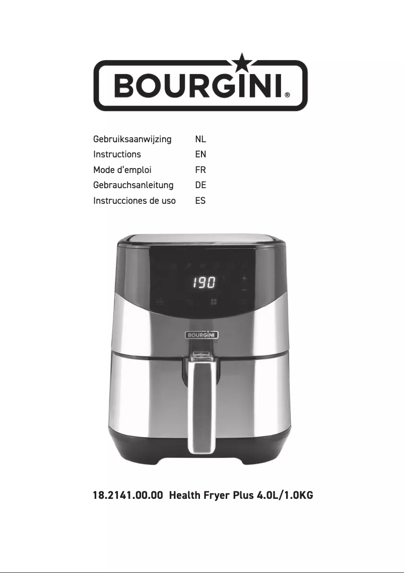 Page n°1 - Manuel utilisateur Bourgini Health Fryer Plus 4.0L