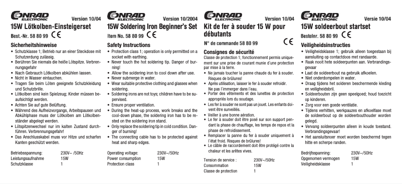 Page 1 de la notice Manuel utilisateur Toolcraft MD-015PP