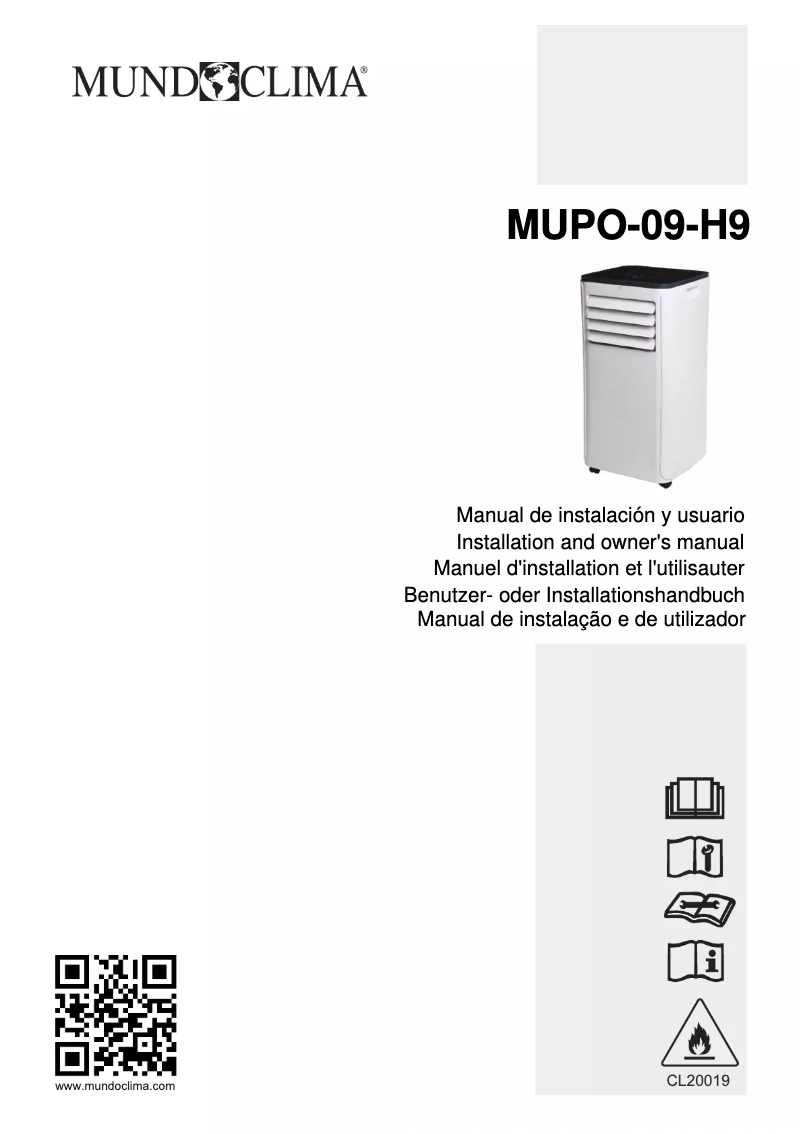 Page 1 de la notice Manuel utilisateur MundoClima MUPO-09-H9