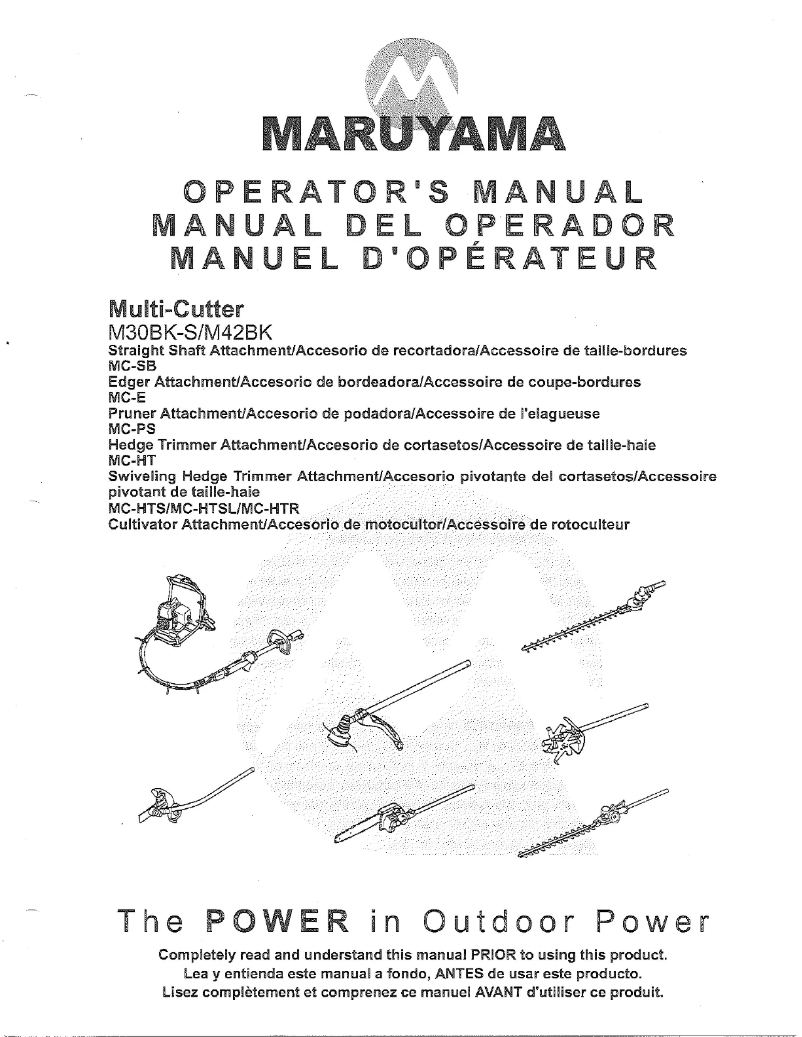 Page n°1 - Manuel utilisateur Maruyama M30BK-S