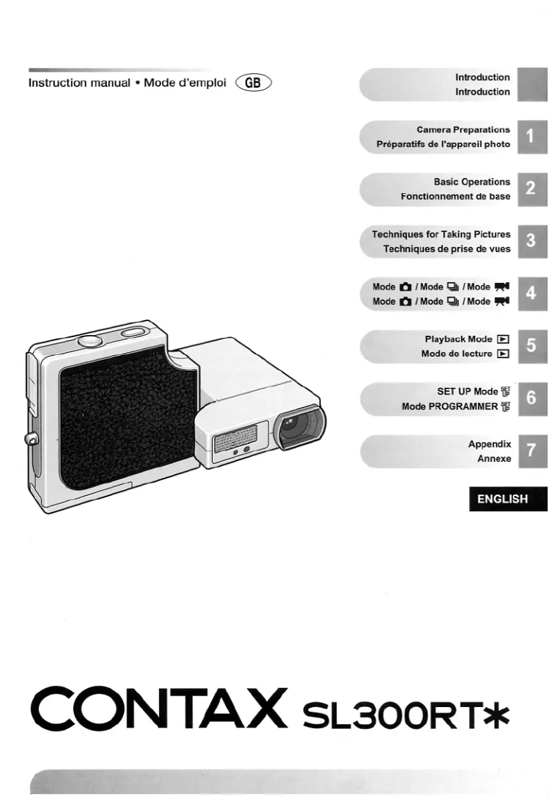 Page n°1 - Manuel utilisateur Contax SL300R T