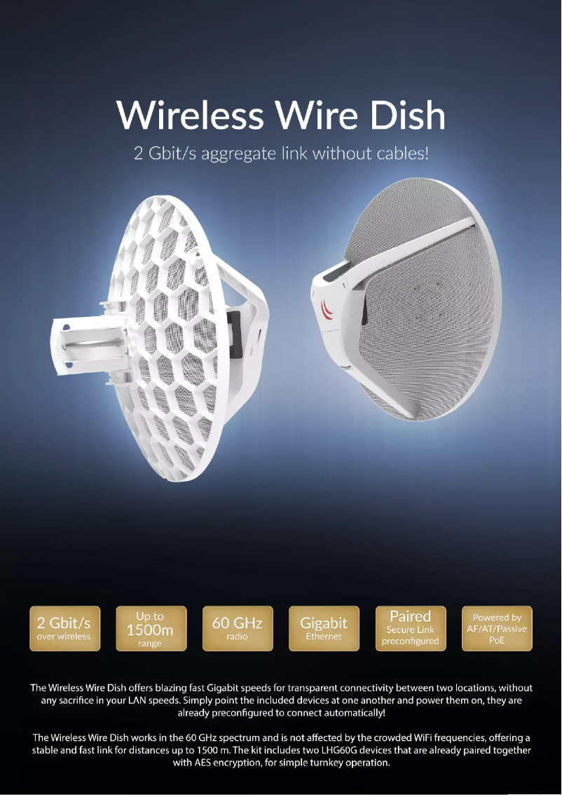Image de la première page du manuel de l'appareil Wireless Wire Dish