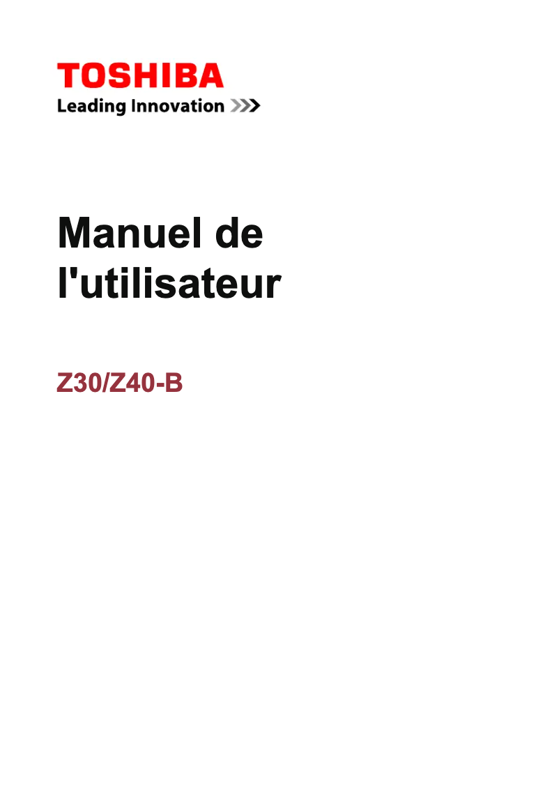 Image de la première page du manuel de l'appareil Satellite Z30-B
