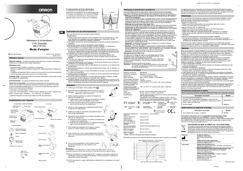 Page n°1 - Manuel utilisateur Omron C101 Essential