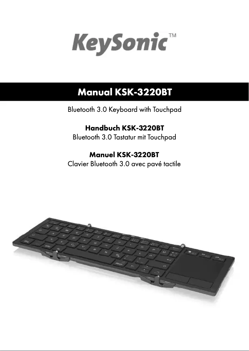 Page n°1 - Manuel utilisateur KeySonic KSK-3220BT