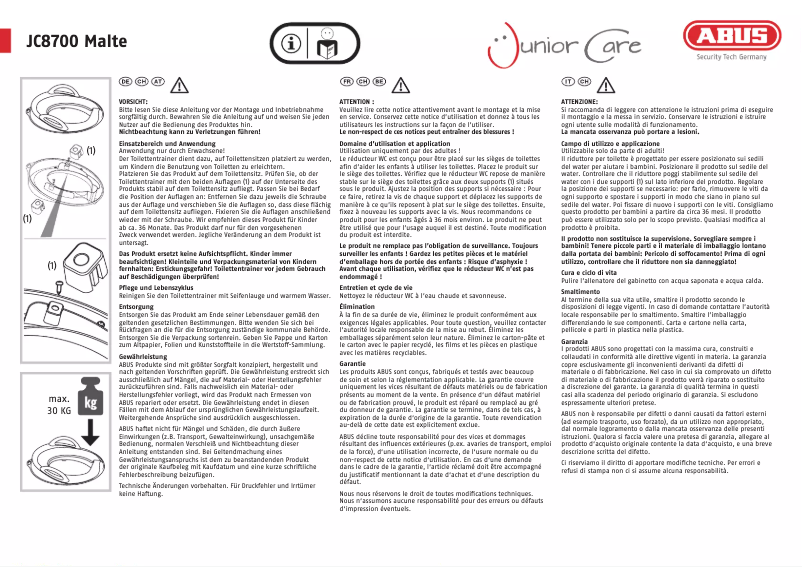 Image de la première page du manuel de l'appareil Malte JC8700