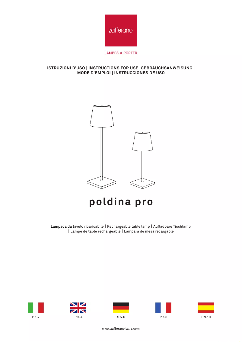 Page 1 de la notice Manuel utilisateur Zafferano Poldina Pro