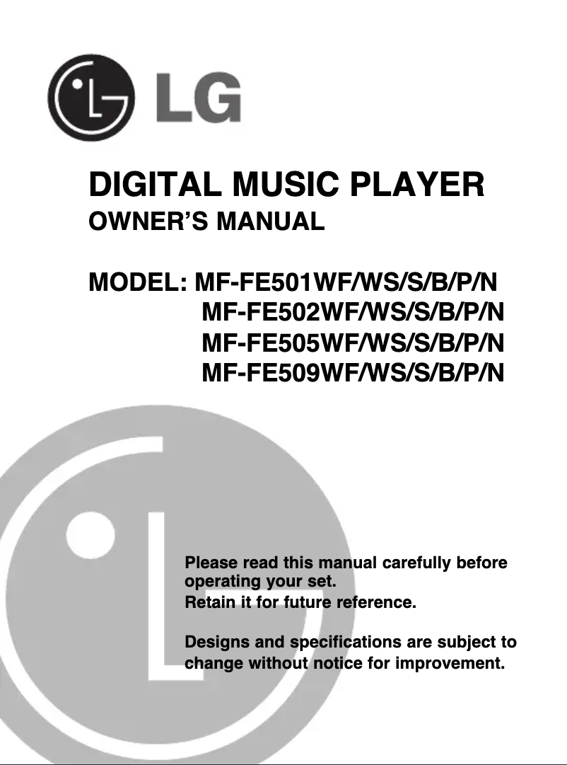 Image de la première page du manuel de l'appareil MF-FE502N