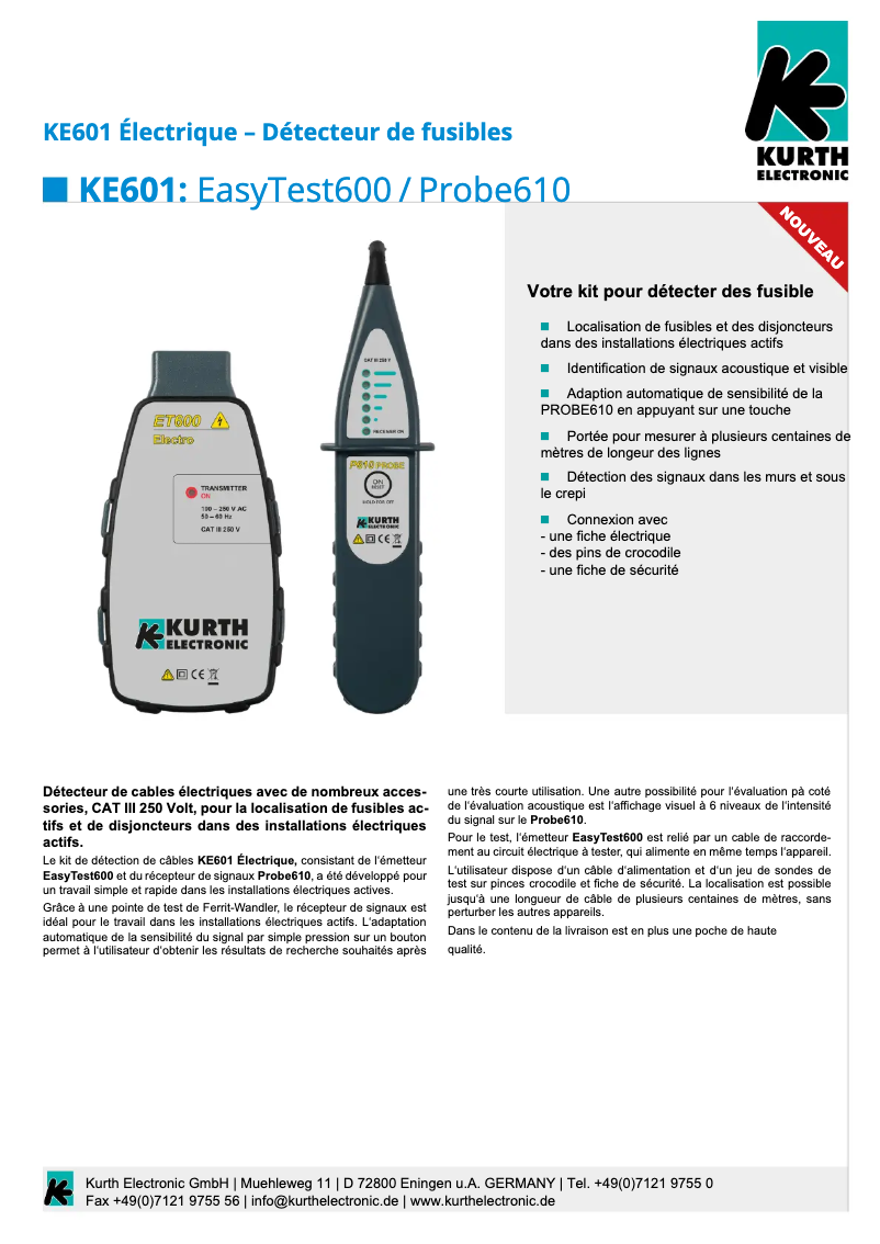 Image de la première page du manuel de l'appareil KE601